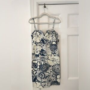 Donna Ricco NWT Blue & White Floral Sheath Dress Size 6P Petite Event Spring